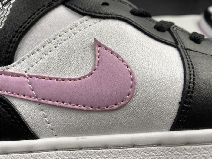 Air Jordan 1 Mid White Black Light Arctic Pink (GS) - 555112-103