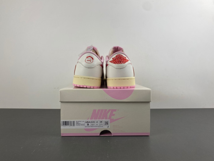Travis Scott × AJ1 Low "Shy Pink" IQ7604-101